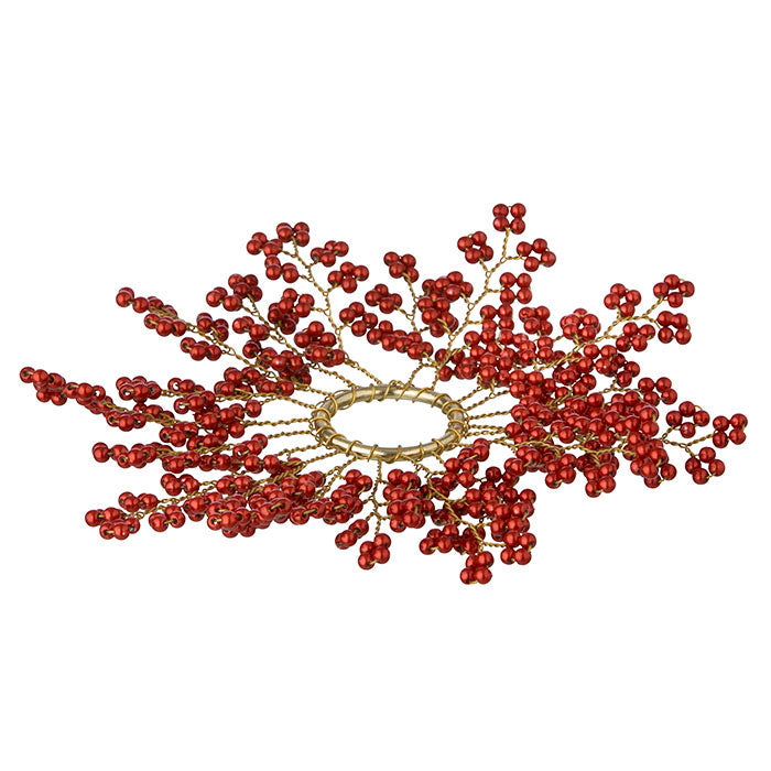 Ruby Beaded Candle Rings