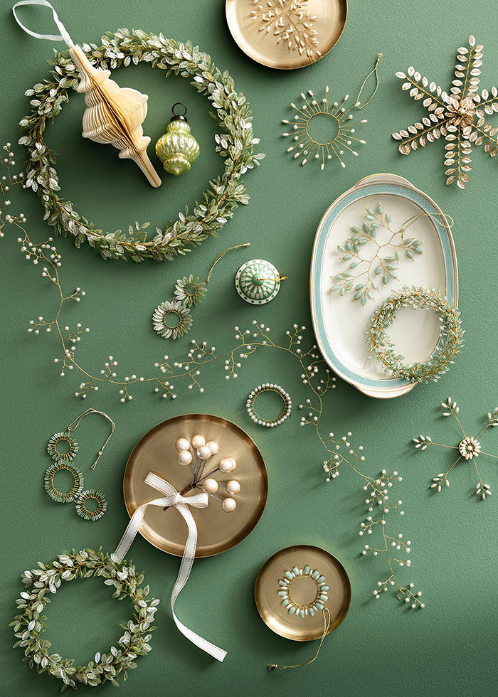 Pale Green Beaded Wreath