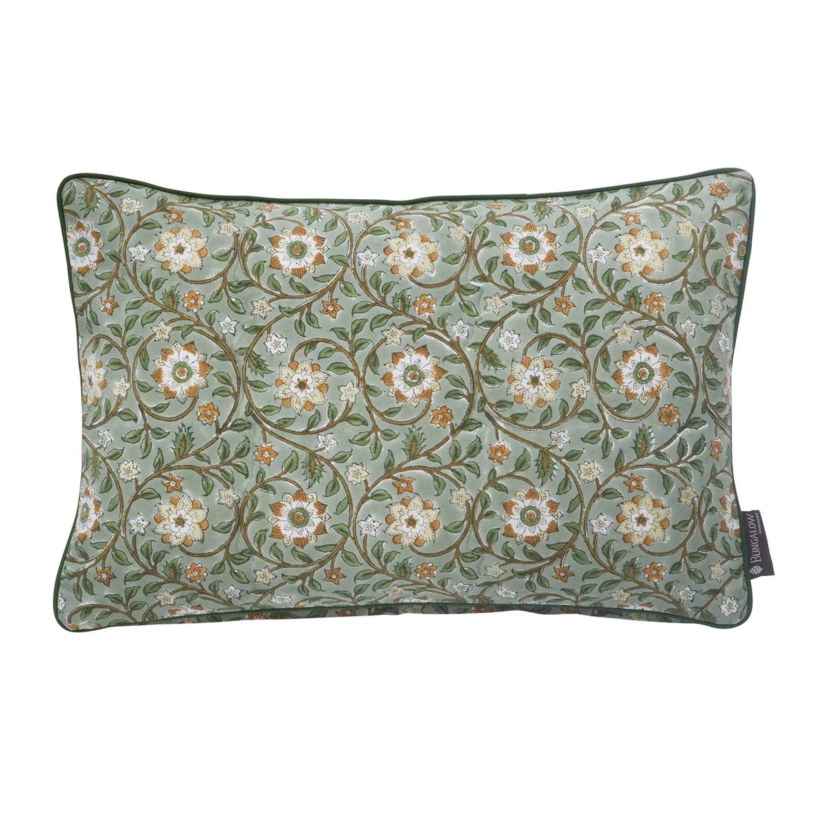 Floral Block Print Cushion Cover