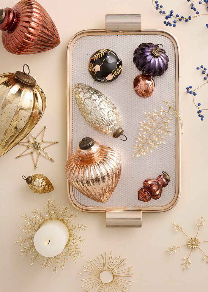 Gala Carmine Glass Ornaments - set of 4