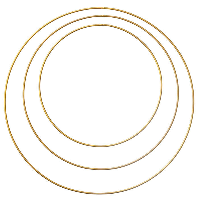 Golden Round Rings Ø30/38/46cm - Set of 3