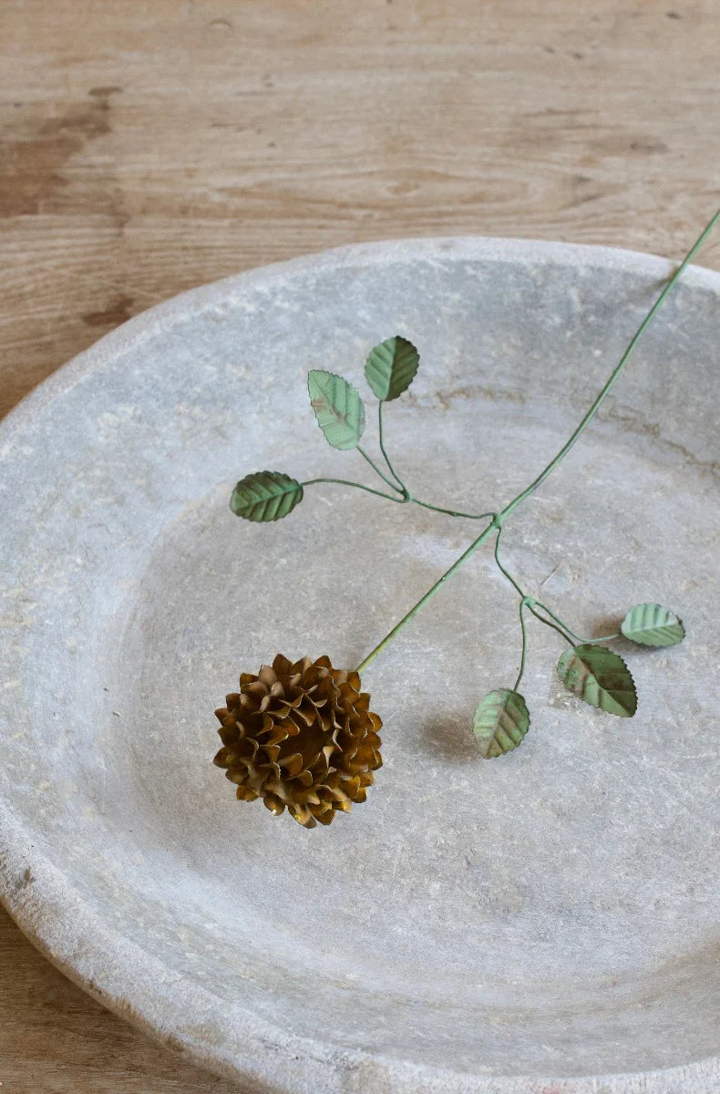 Golden Helichrysum Metal Flower