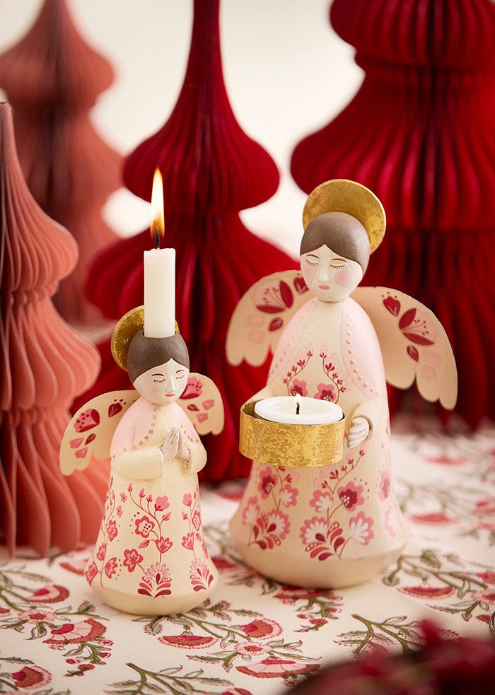 NORDIC.CHRISTMAS - Angel Marigold Ruby Candle Holder