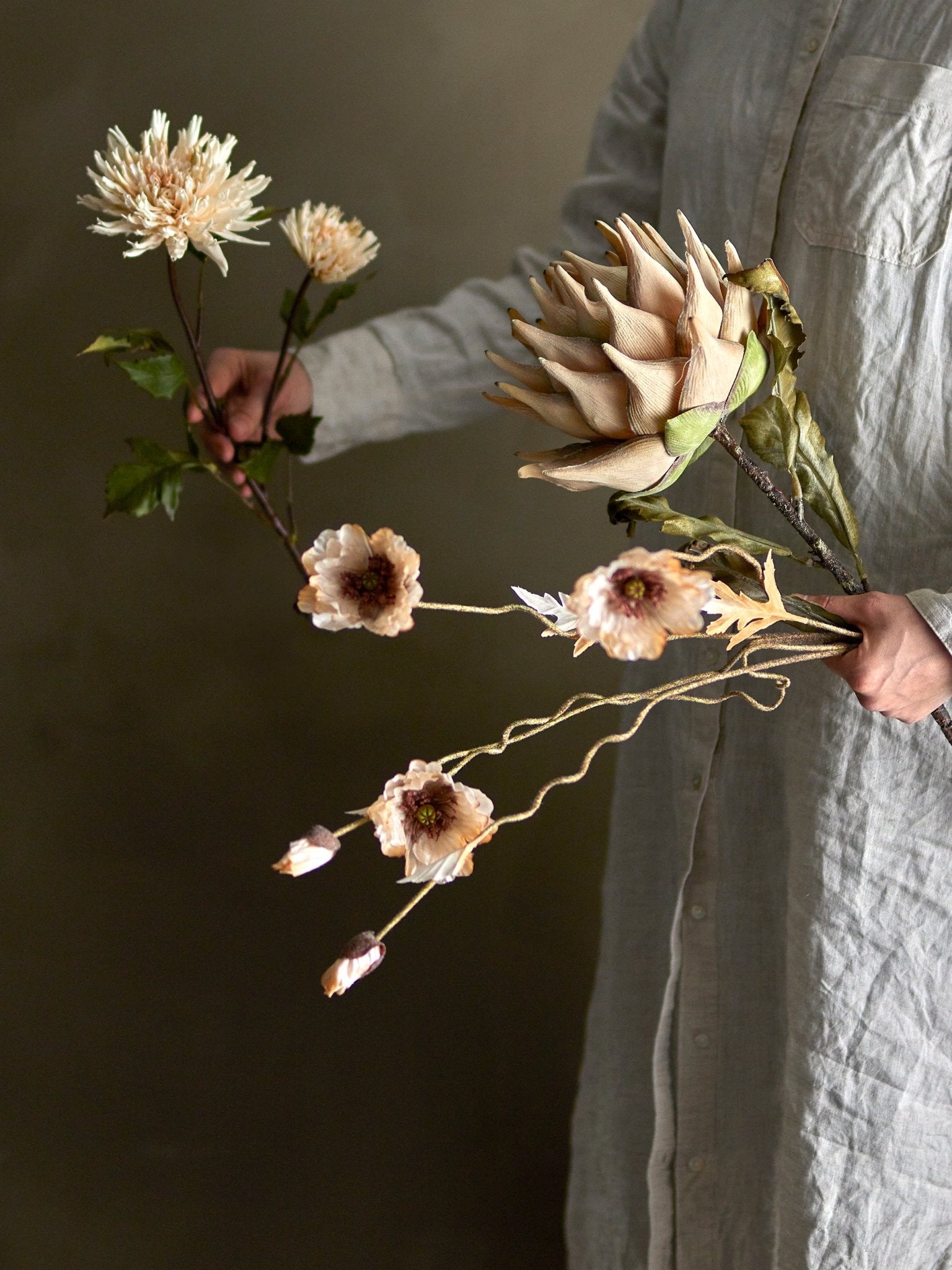 NORDIC.CHRISTMAS - Peach Poppy Stem