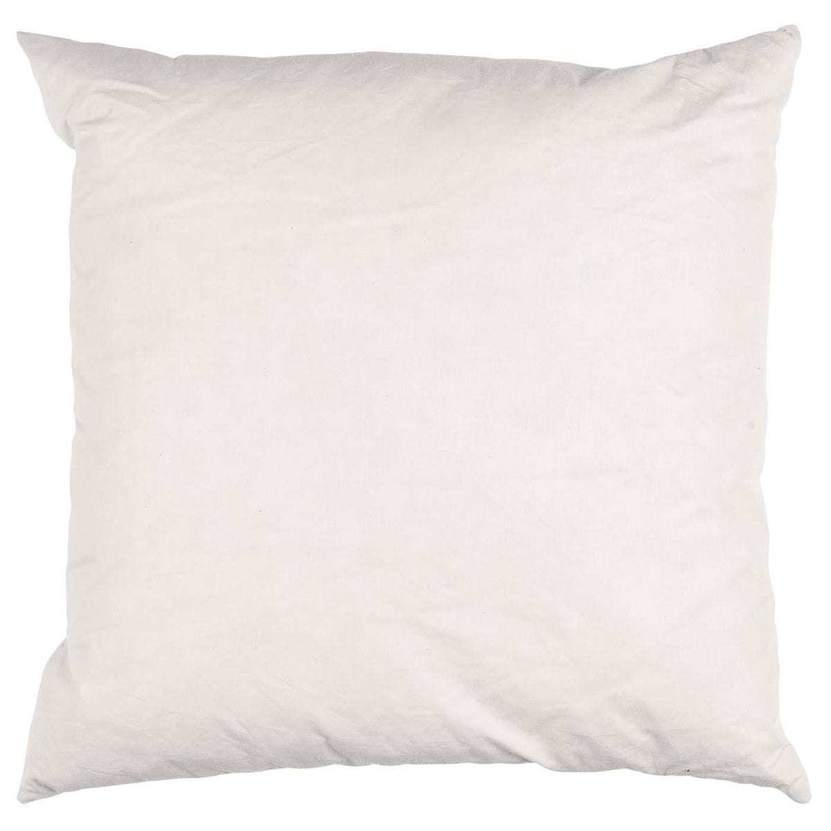Plump white cotton cushion filler pillow on a white background