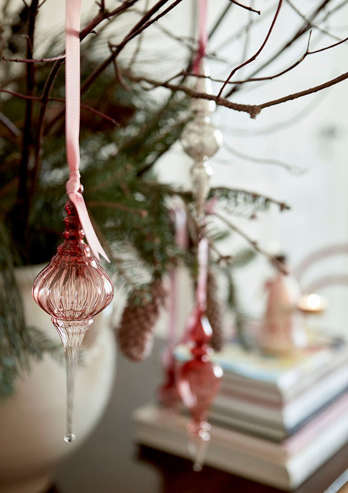 NORDIC.CHRISTMAS - Glass Icicle Dome Ruby