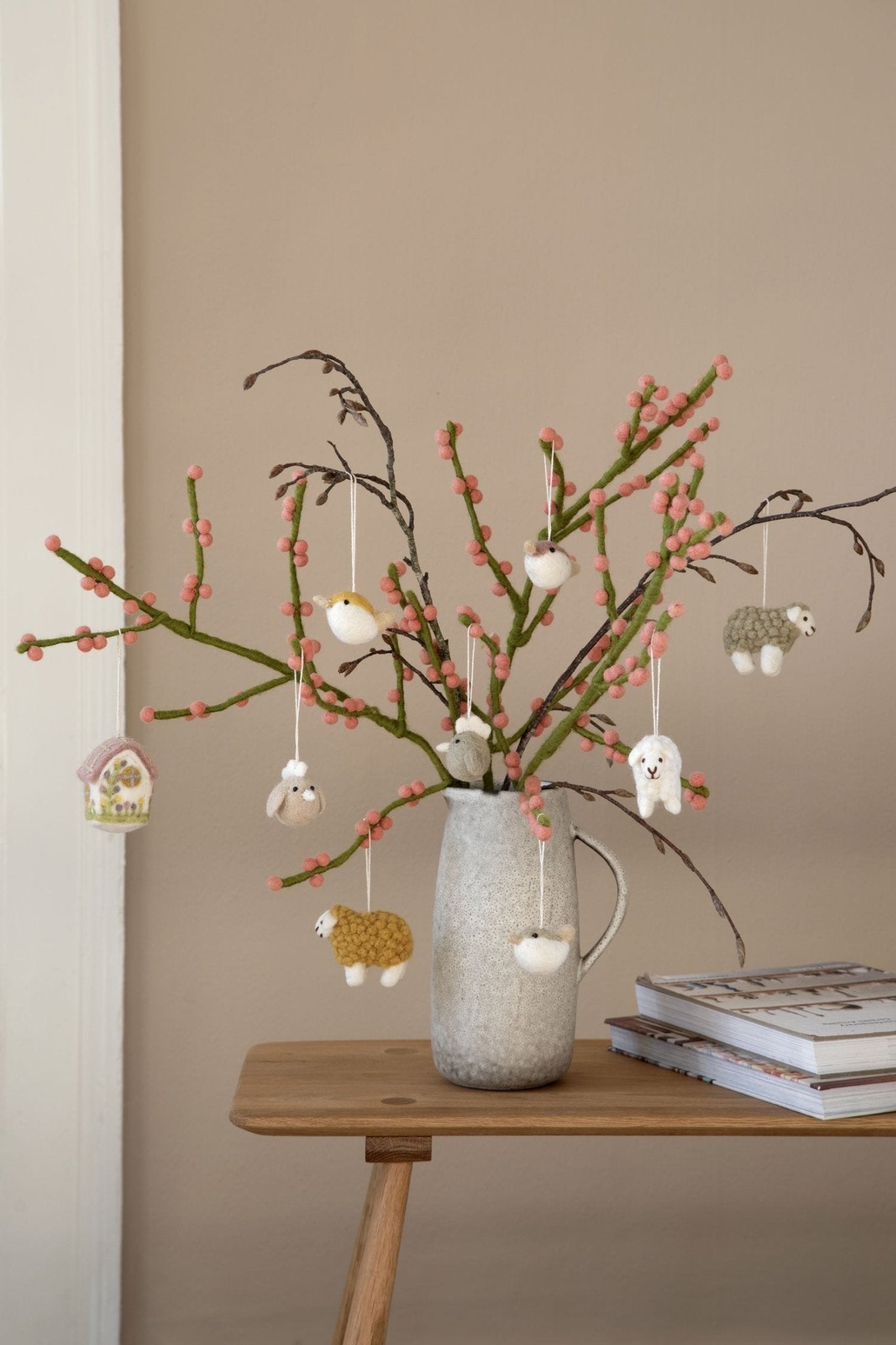 NORDIC.CHRISTMAS - Felt branch with Rose Berries