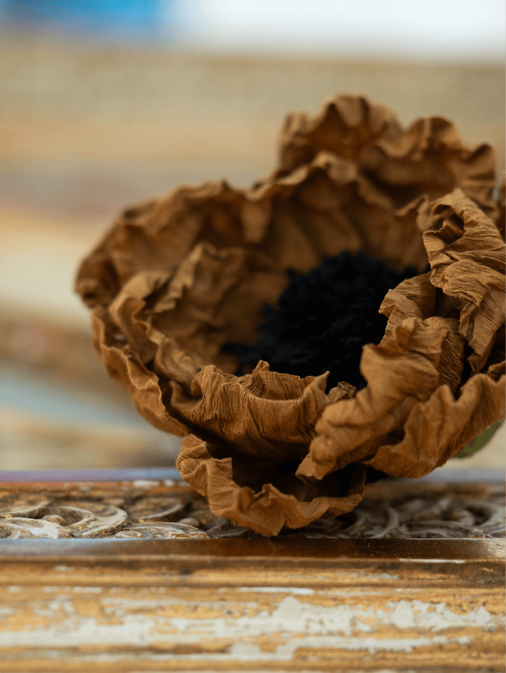 NORDIC.CHRISTMAS - Handmade antique - inspired crepe paper flowers in 5 colors