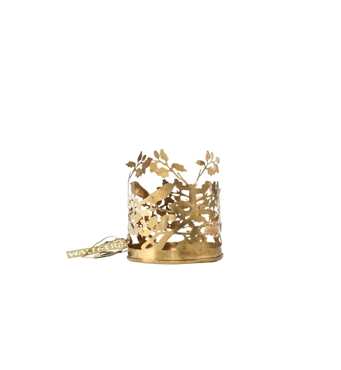 NORDIC.CHRISTMAS - Oak & bird brass hurricane