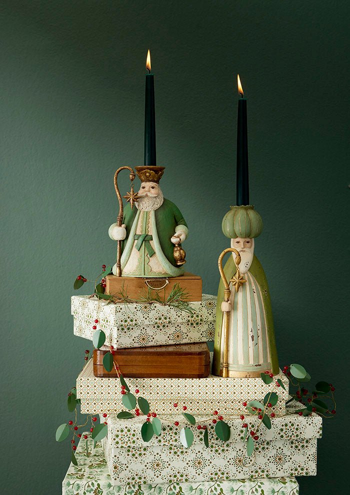NORDIC.CHRISTMAS - Set of 3 Ivy Wise Men Candle Holders