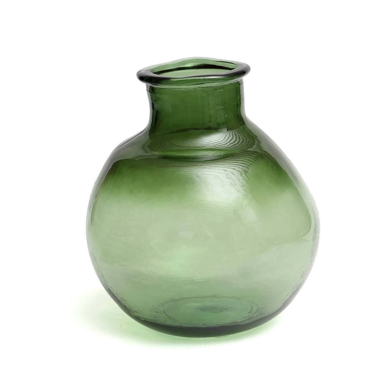 Bubble Recycled Glass Vase - Green