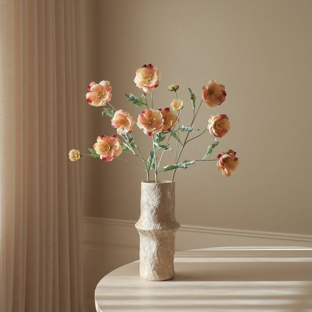 Rose Four Heads Poppy Flower Stem