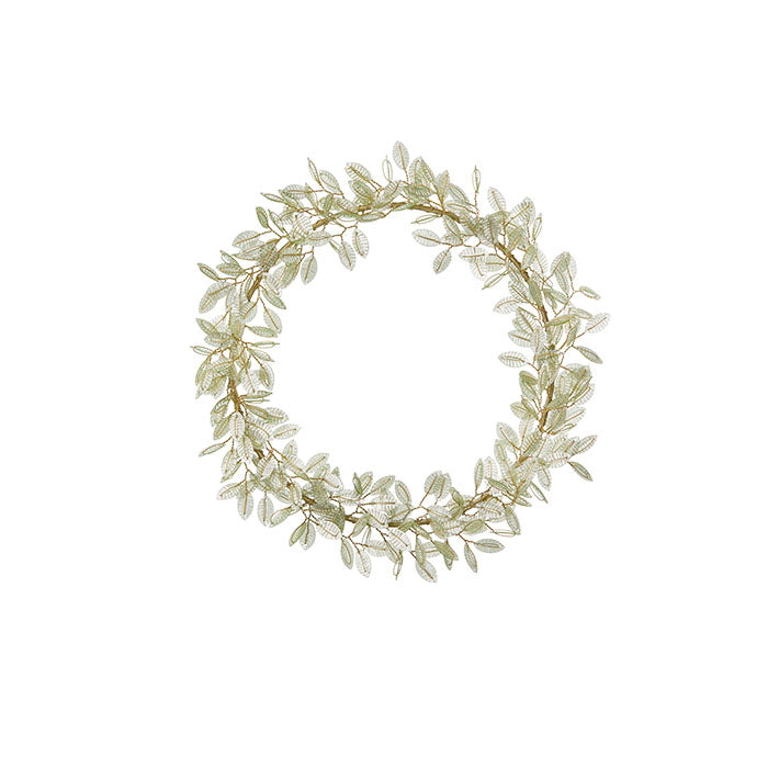 Pale Green Beaded Wreath Ornament