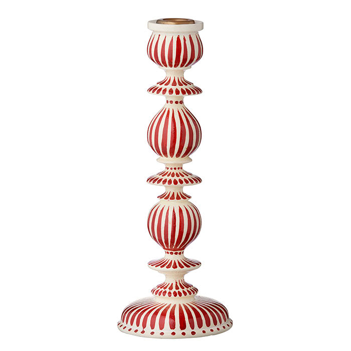 Large Hand Painted Striped Candle Holder