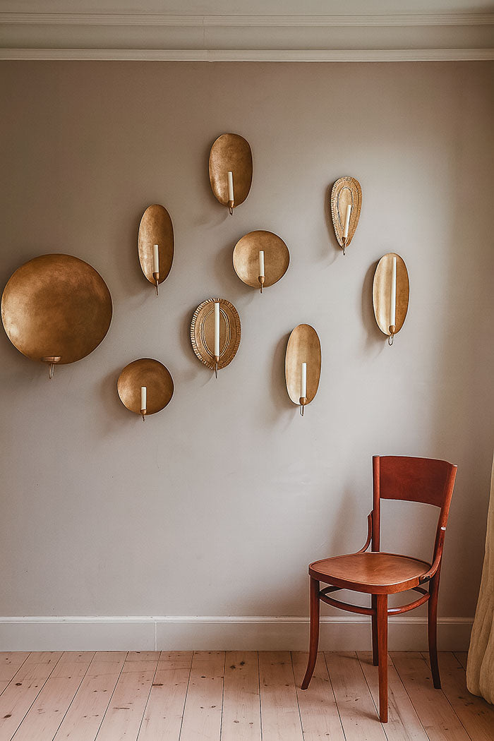 Round Golden Wall Candle Holder
