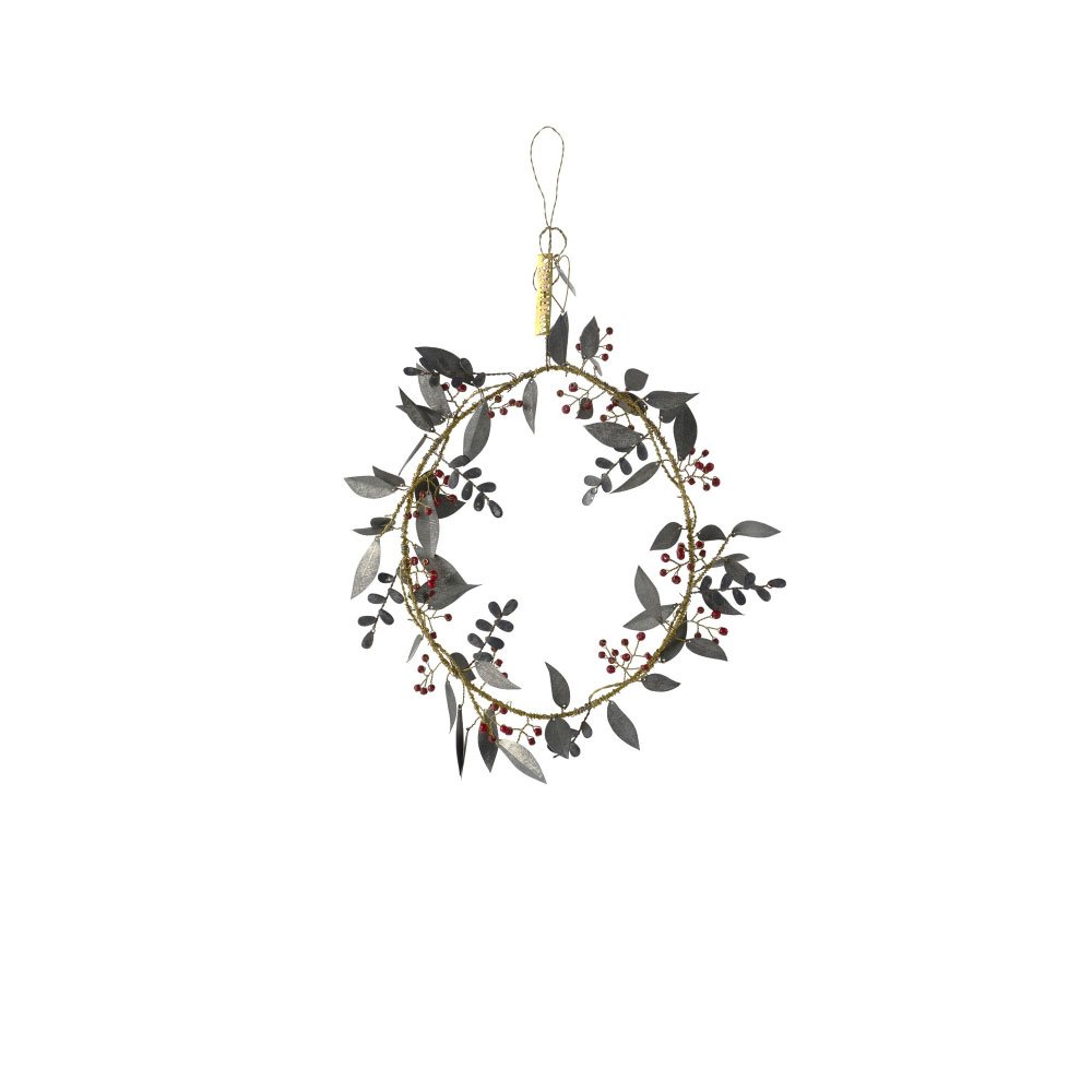 Red berry and zinc wreath 20 cm