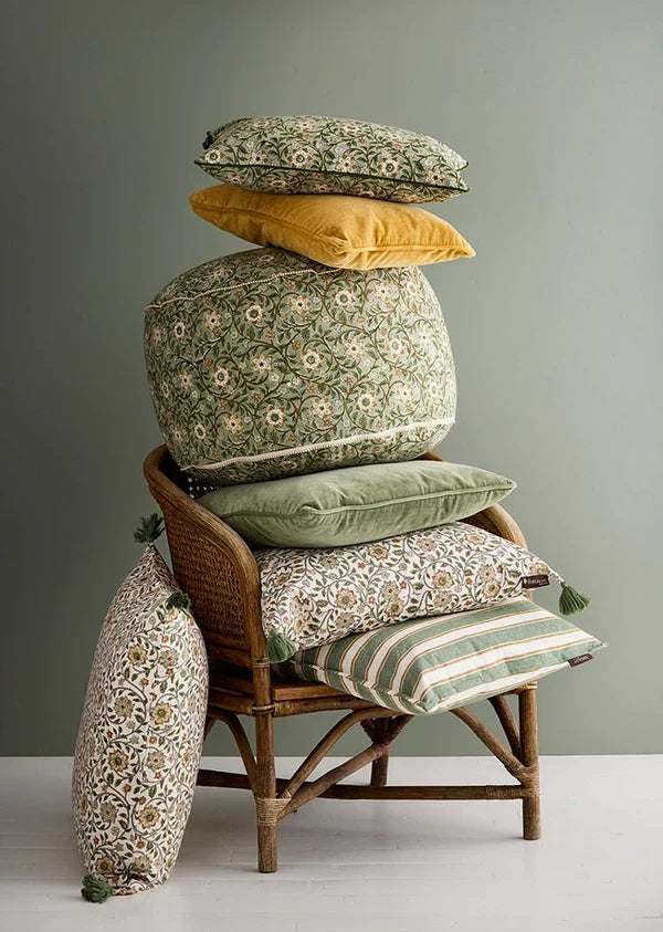 Floral Block Print Cushion Cover