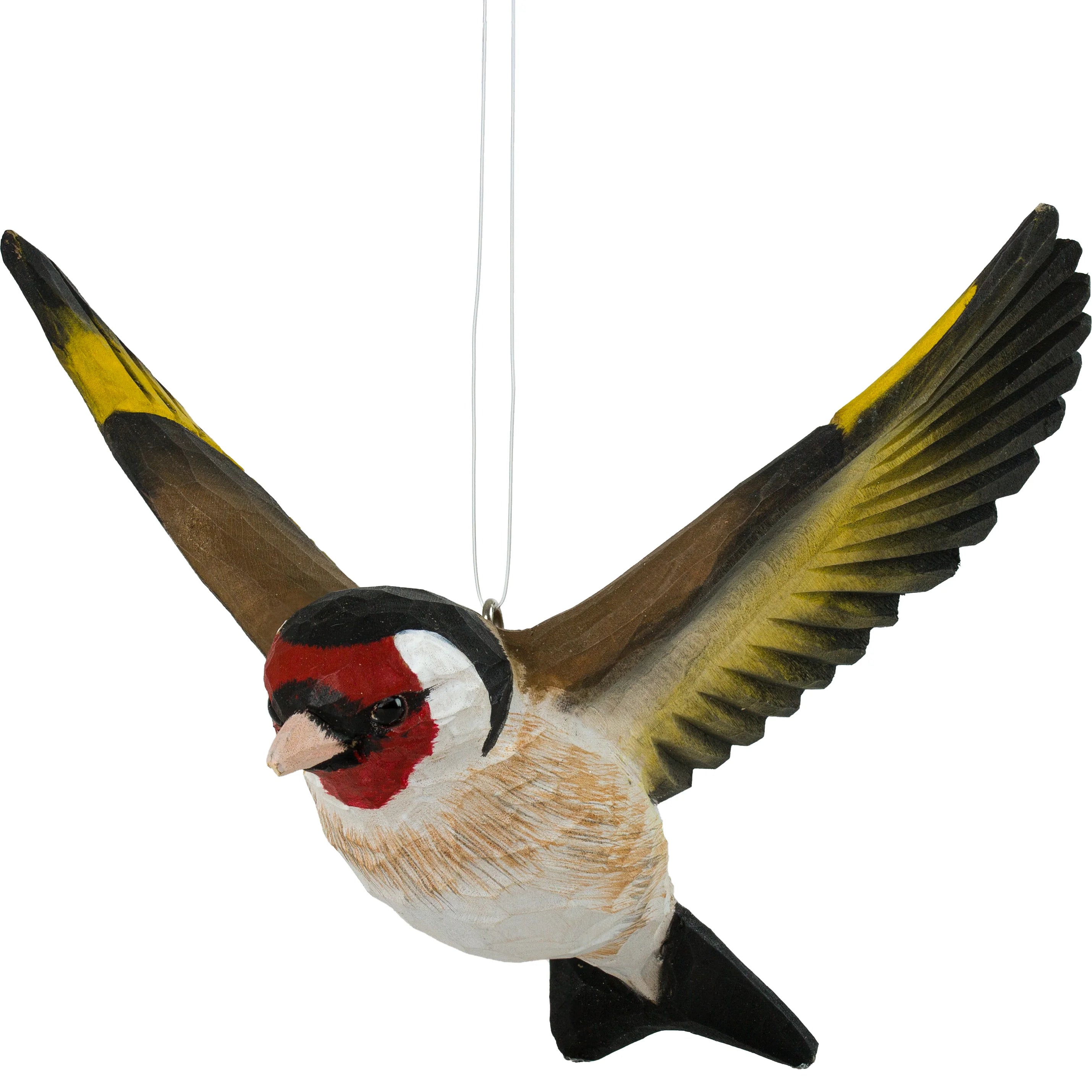 Carved Flying Goldfinch