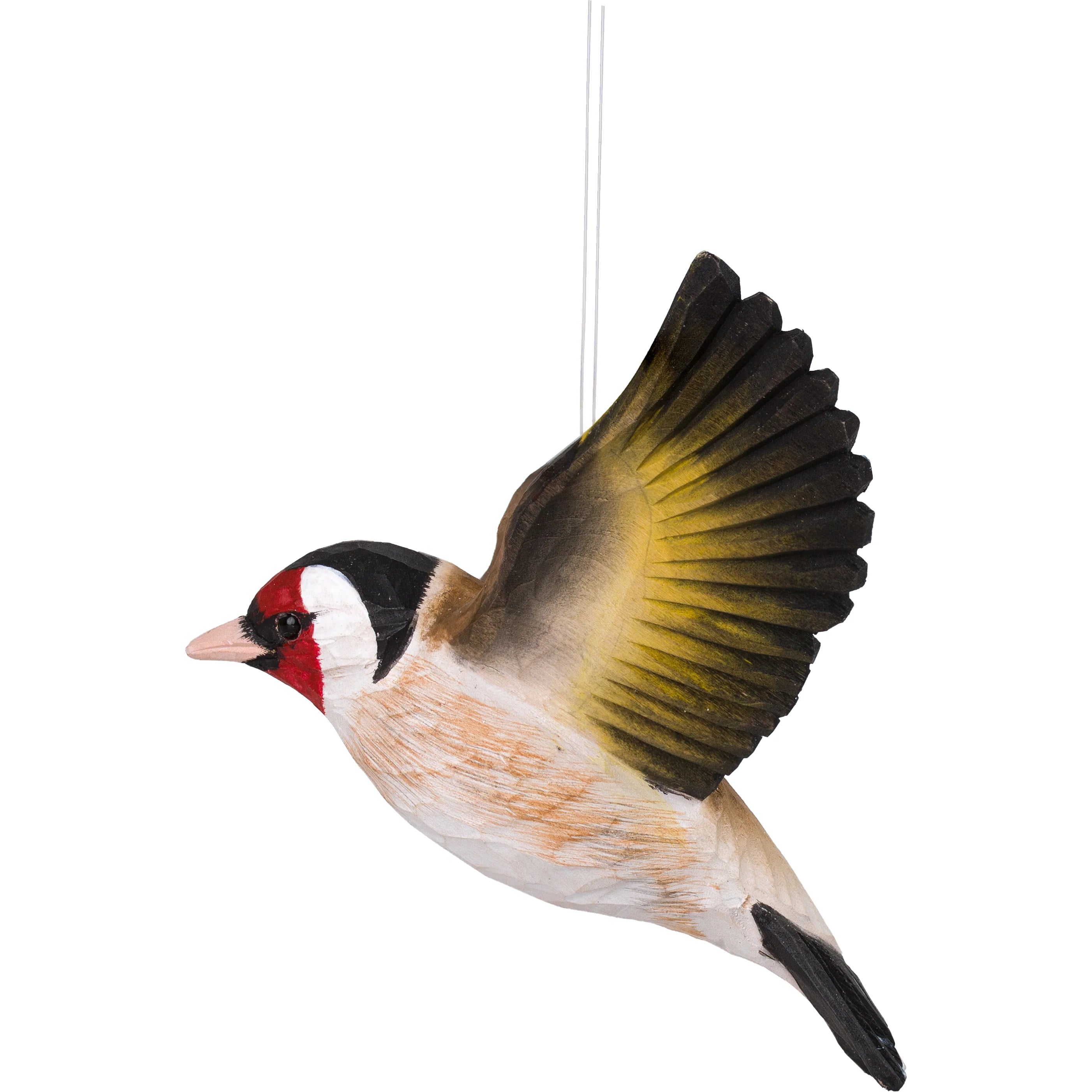 Carved Flying Goldfinch