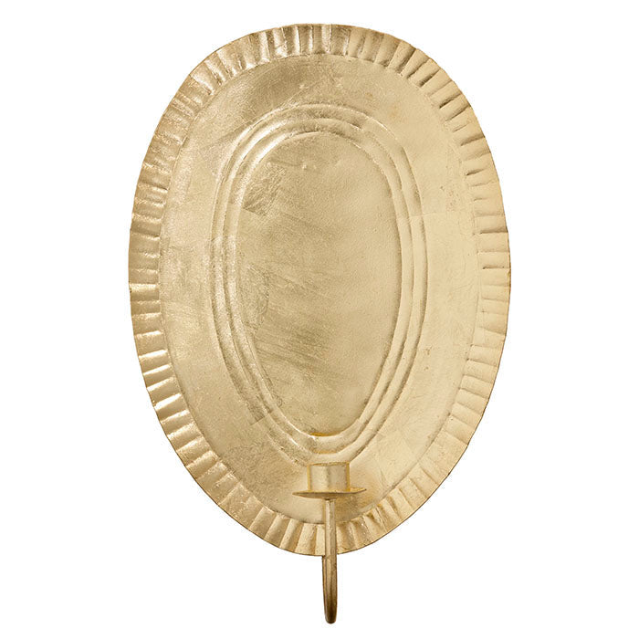 Grooved Edge Golden Wall Candle Holder