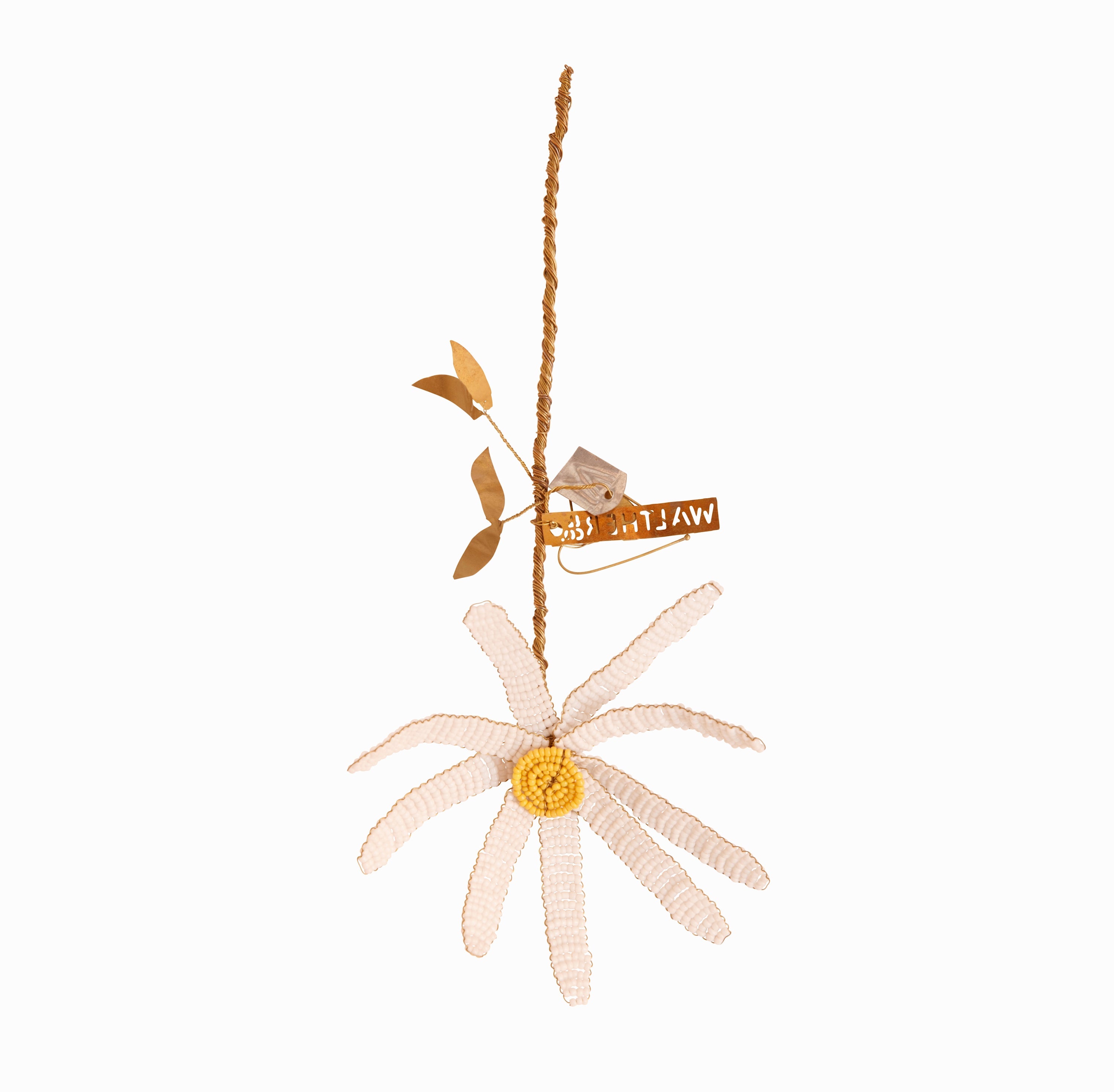 White and Yellow Beads Flower Stem