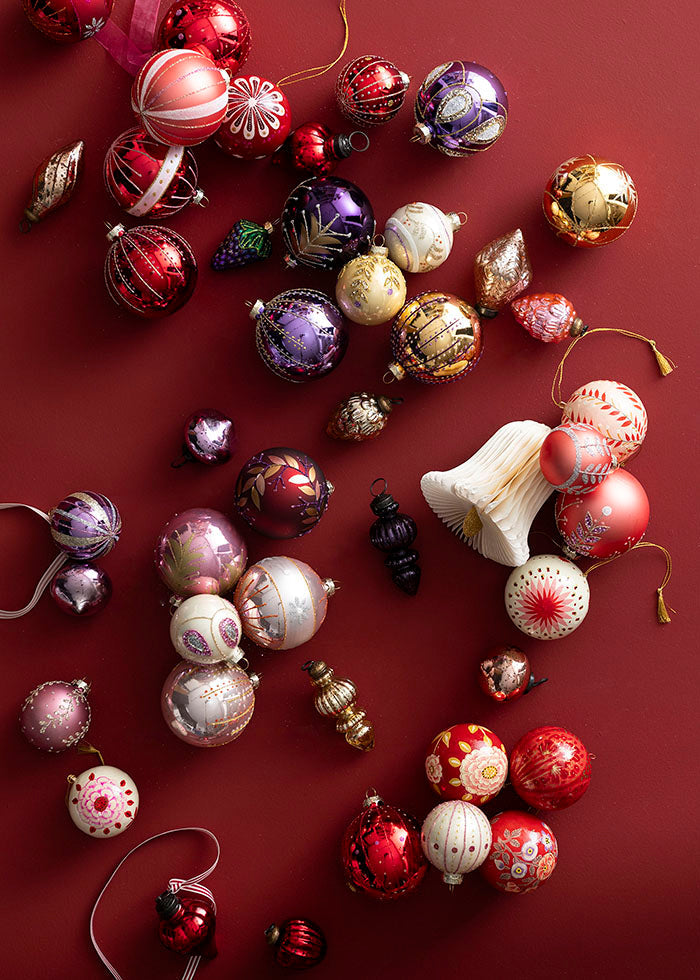 Papier Mâché Baubles Gaya Berry - Set of 4
