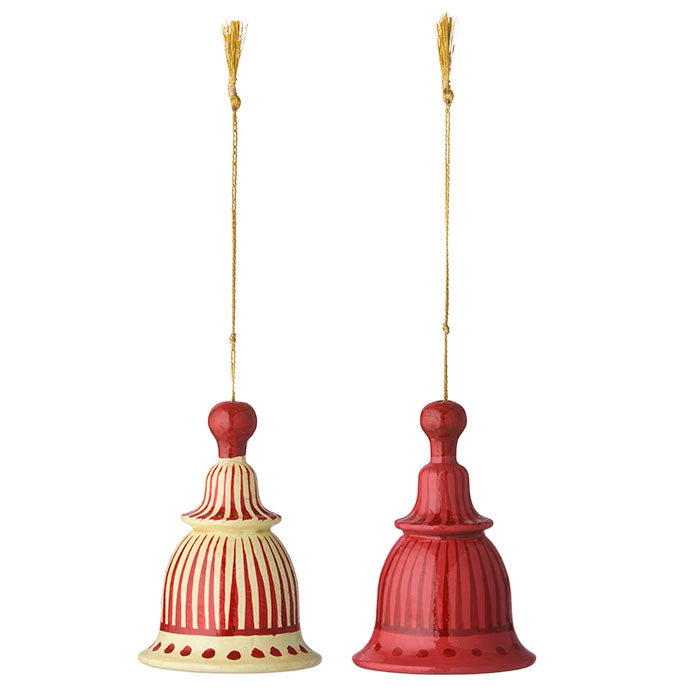 Papier Mâché Bells Gaya Cerise/Ruby - Set of 2
