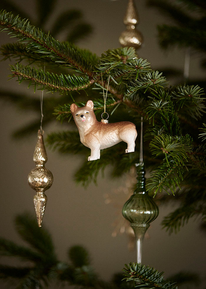 Corgi Glass Ornament