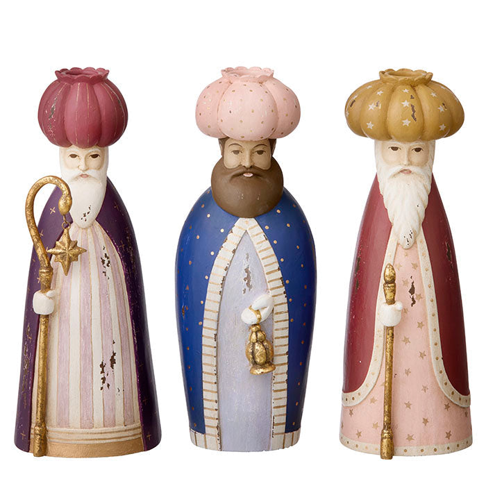Set of 3 Ruby Wise Men Candle Holders