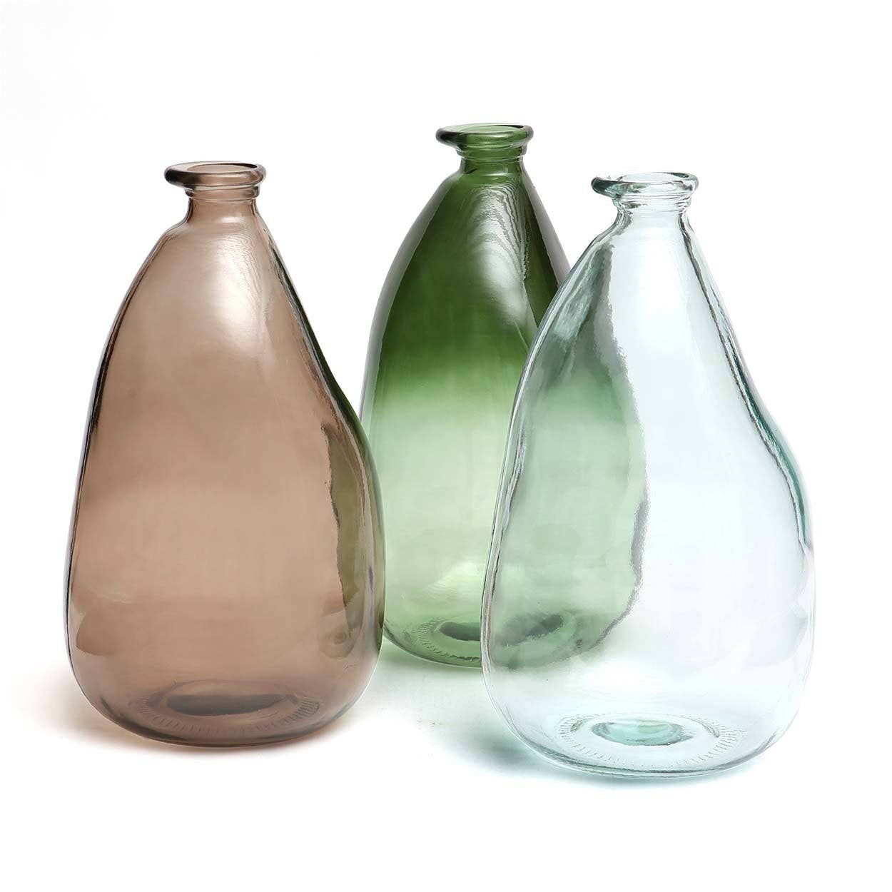 Large Recycled Glass Vase - Blue