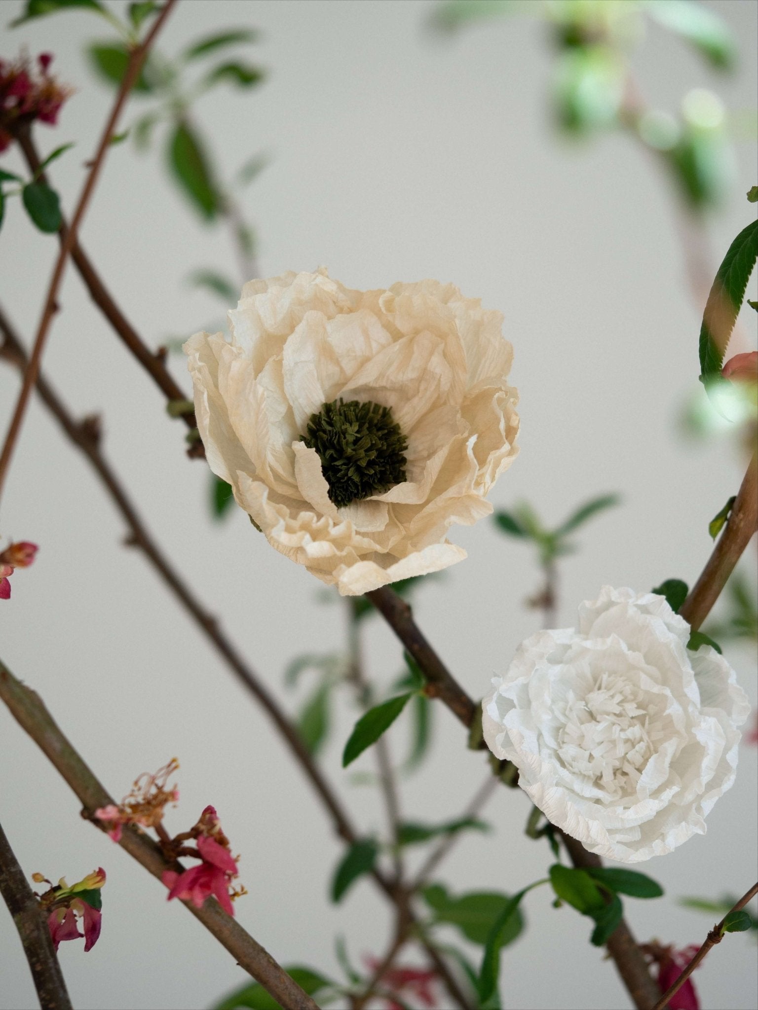 NORDIC.CHRISTMAS - Handmade antique - inspired crepe paper flowers in 5 colors