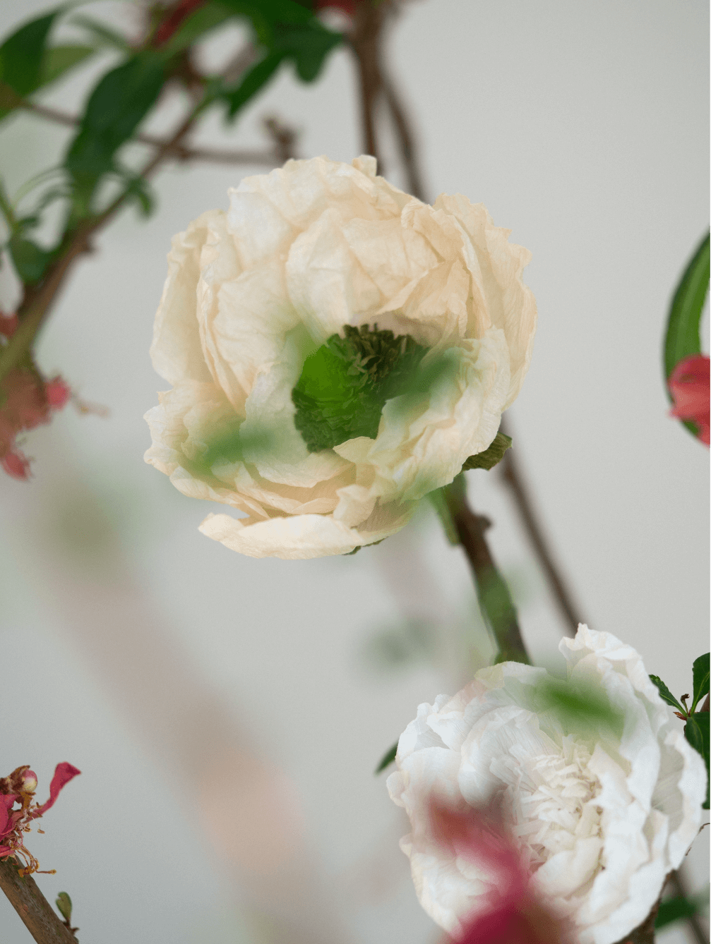 NORDIC.CHRISTMAS - Handmade antique - inspired crepe paper flowers in 5 colors