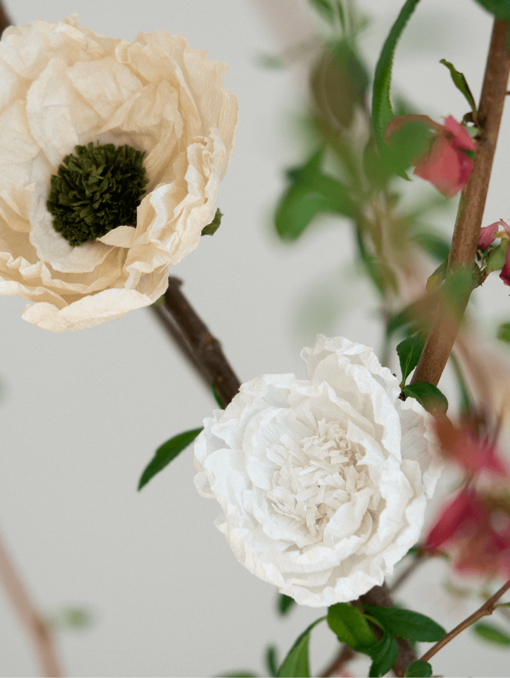NORDIC.CHRISTMAS - Handmade antique - inspired crepe paper flowers in 5 colors