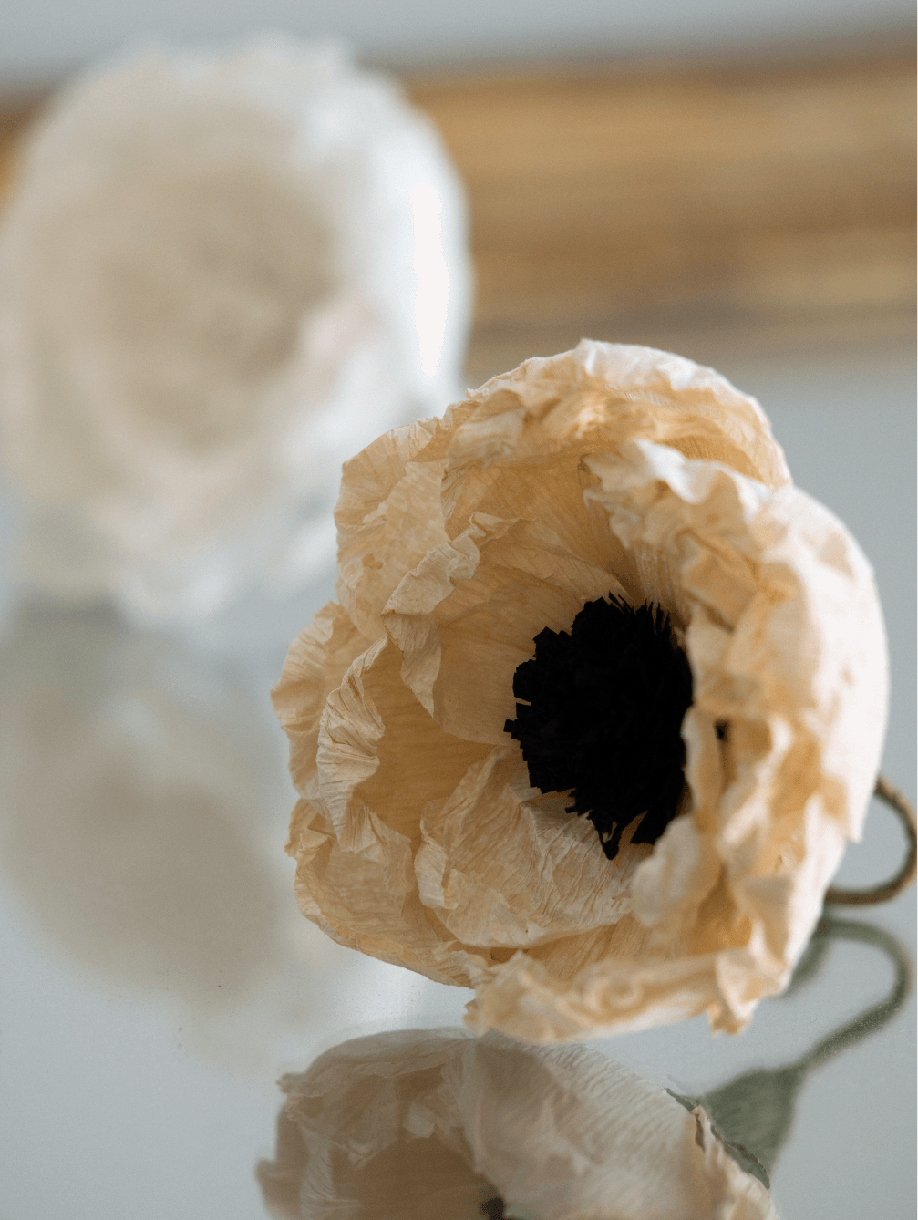 NORDIC.CHRISTMAS - Handmade antique - inspired crepe paper flowers in 5 colors