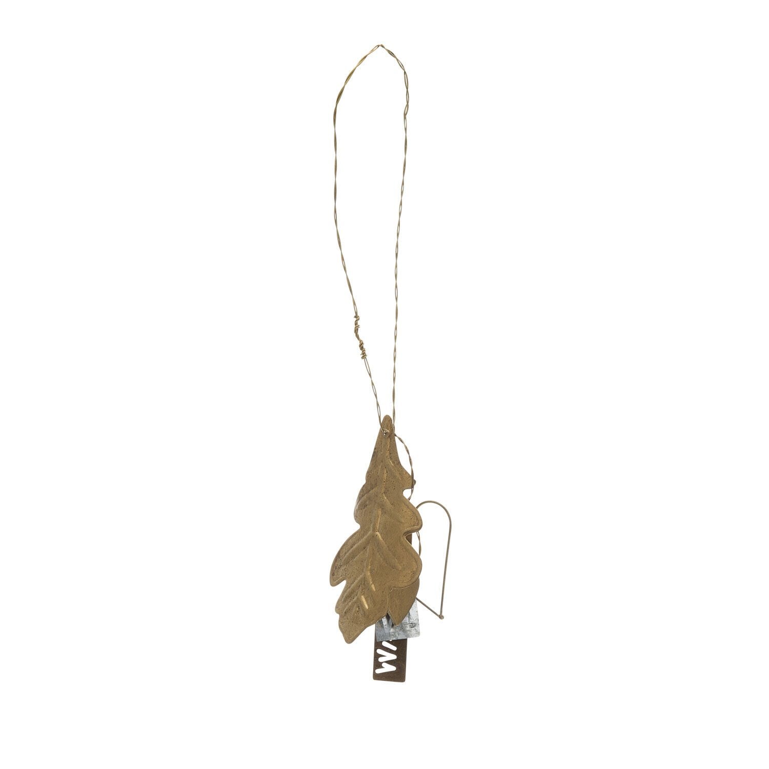 NORDIC.CHRISTMAS - Oak leaf brass ornament