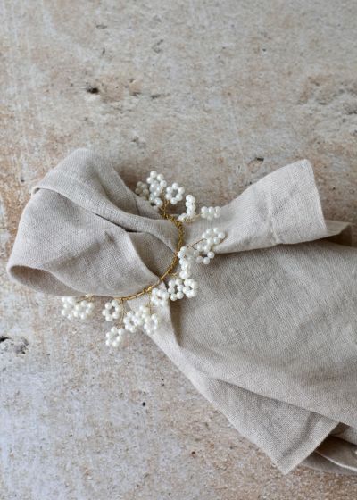 NORDIC.CHRISTMAS - Pearl & brass napkin ring