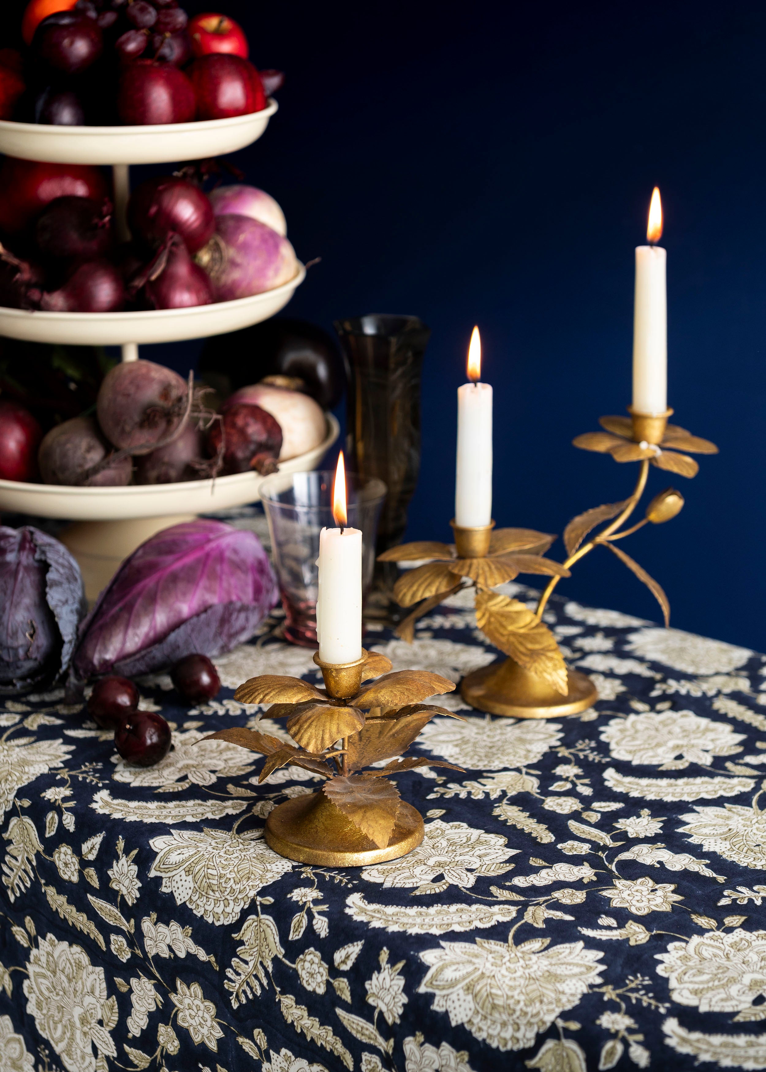 Golden Rose Candle Holder