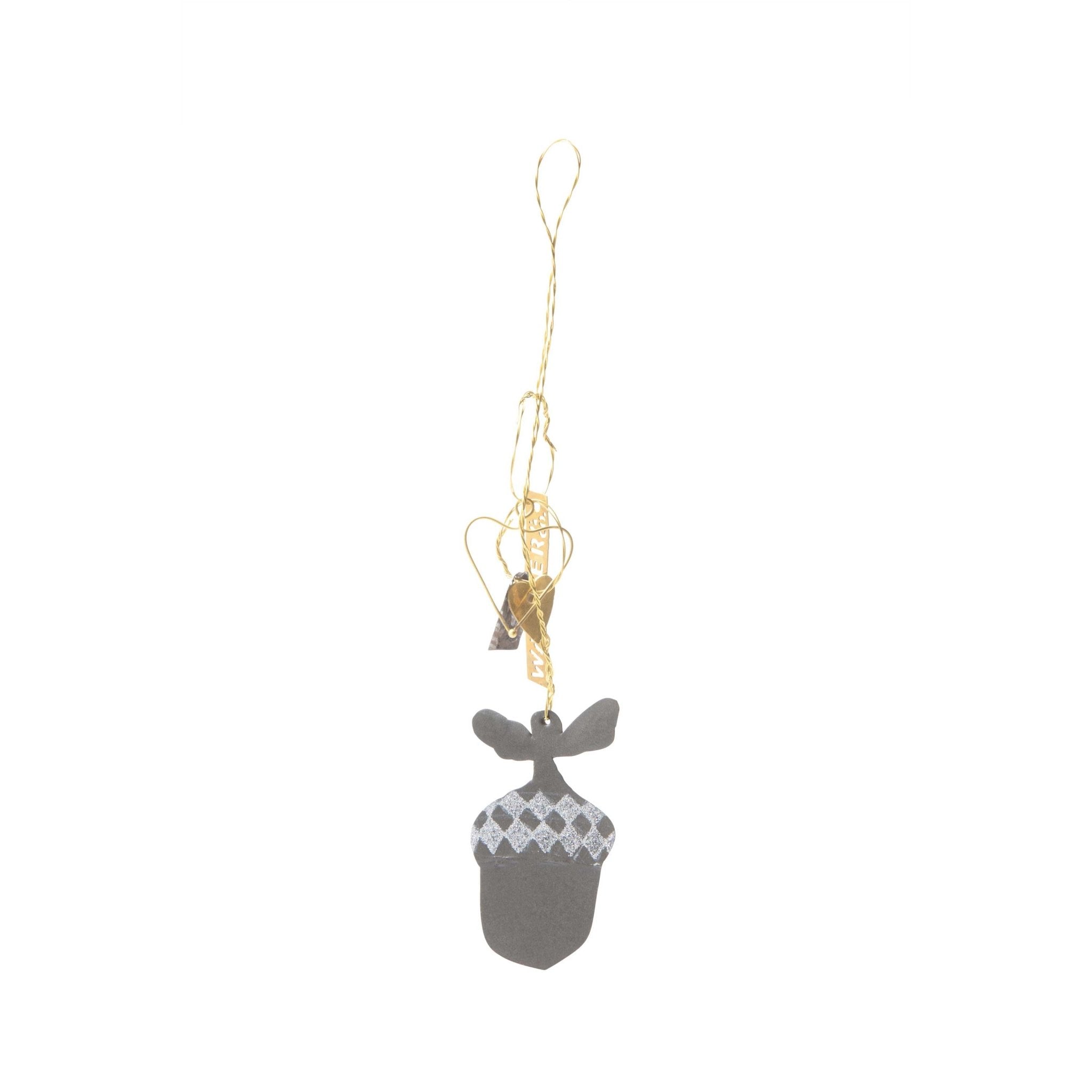 NORDIC.CHRISTMAS - Walther&co zinc acorn with silver glitter